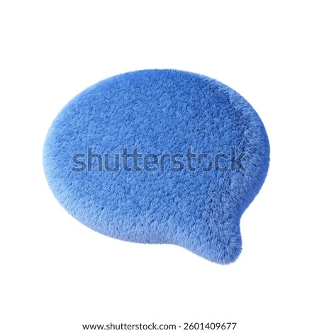 Fluffy speech bubble icon design, isolated on white. 3d rendering.