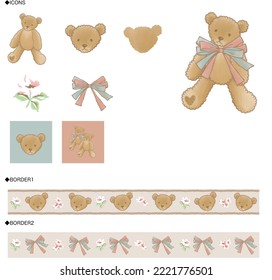 Fluffy Teddy Bear Cute Stuffed Animal Parts