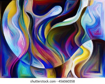 Fluid Abstract Forms Executed Vivid Paint Stock Illustration 456060358 ...