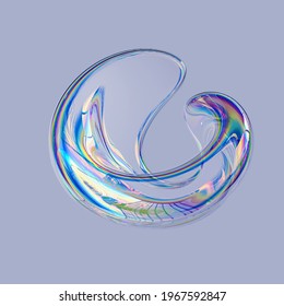 Fluid round abstract shape  futuristic modern banner design template  liquid glass stylized frame  3d illustration