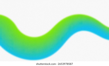 A fluid wave gradient transitioning from vibrant green to bright blue on a textured white background