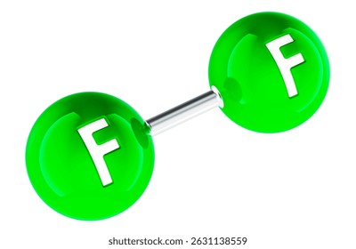 Molécula flúor F2 