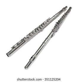 Similar Images, Stock Photos & Vectors of Silver flute on a white