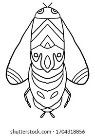 Fly Design Coloring Page Line Art Stock Illustration 1704318856 ...