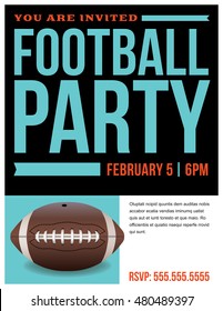 A Flyer For An American Football Party Invitation Template.