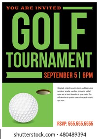 A Flyer For A Golf Tournament Invitation Template.