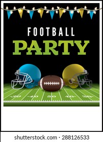 A flyer or poster for an American football party.