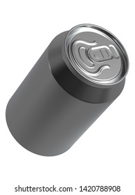 Flying 12 Oz Beer Or Soda Can. Isolated High Resolution 3D.