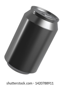 Flying 12 Oz Beer Or Soda Can. Isolated High Resolution 3D.