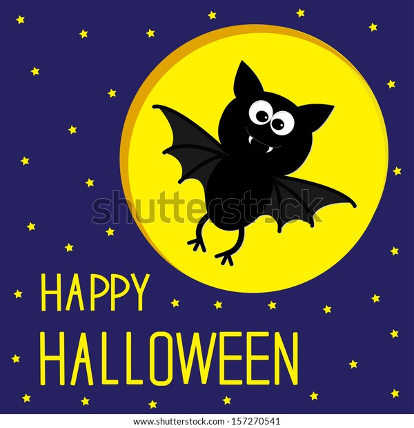 Flying Bat Starry Sky Moon Halloween Stock Illustration 157270541 ...