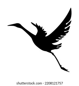 Flying Bird Spread Wings Silhouette Illustration Stock Illustration ...