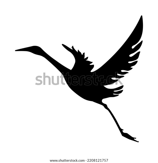 Flying Bird Spread Wings Silhouette Illustration Stock Illustration ...