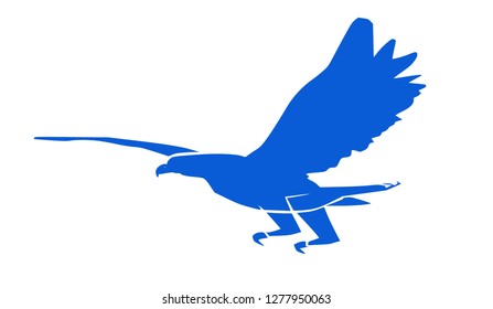 Flying Blue Eagle Logo White Background Stock Illustration 1277950063