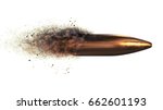 Flying bullet with a dust trail on a white isolated background 3d illustration