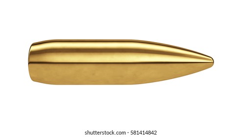 Flying Bullet Isolated On White. 3d Render