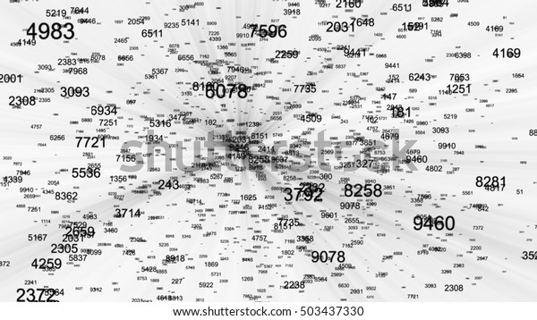 Flying Characters Numbers Abstract Background 3d Stock Illustration ...