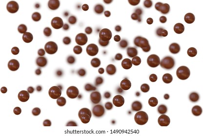 Flying Chocolate Ball. Isolated Background. 3d Illustration.