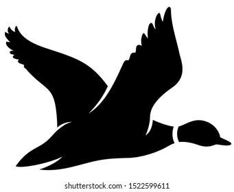 Flying Duck Black Suitable Logos Icons Stock Illustration 1522599611 