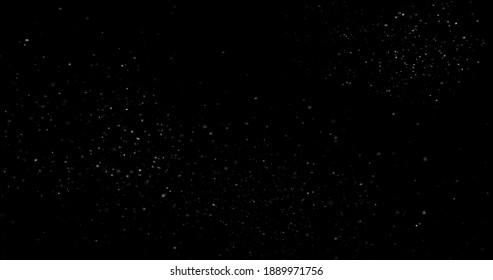 Flying Dust Particles On A Black Background