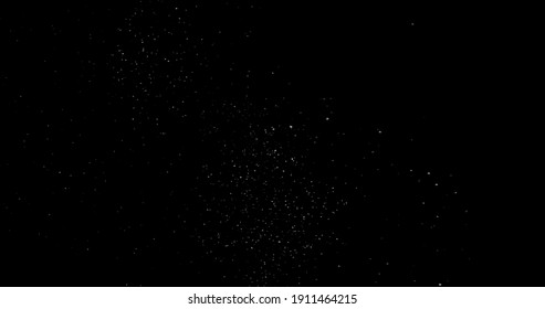 Flying Dust Particles On A Black Background