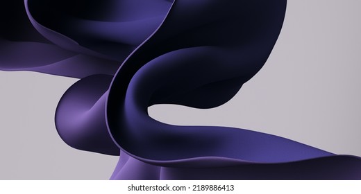 Flying Fabric, Dynamic Cloth, Abstract Scarf Movement 3d Rendering