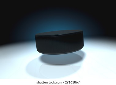 Flying Ice Hockey Puck