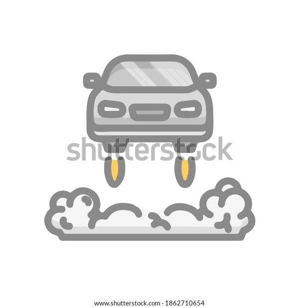 Flying\
Jet Car Icon Symbol with Grey Color in Flat\
Style