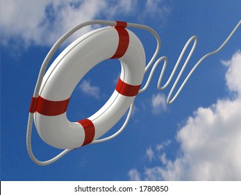 Flying life preserver for first help