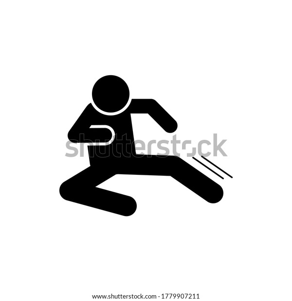Flying Man Kick Icon Simple Pictogram Stock Illustration 1779907211 ...