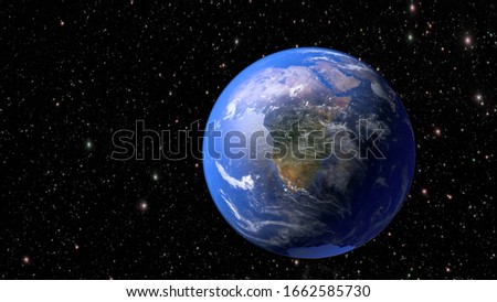 Flying over the earth's surface, 3D rendering