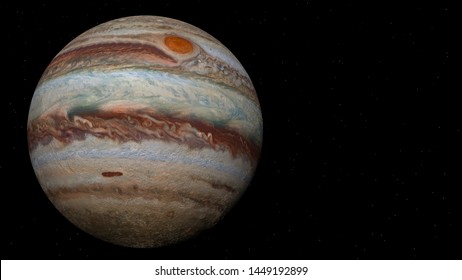 Flying over the surface of Jupiter. 3d rendering.