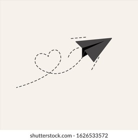 Flying Paper Plane Love Sign Stock Illustration 1626533572 | Shutterstock