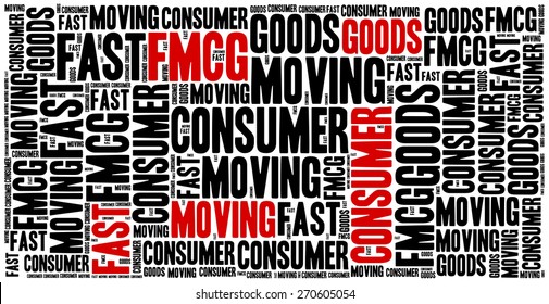 FMCG Or Fast Moving Consumer Goods. Word Cloud Illustration.