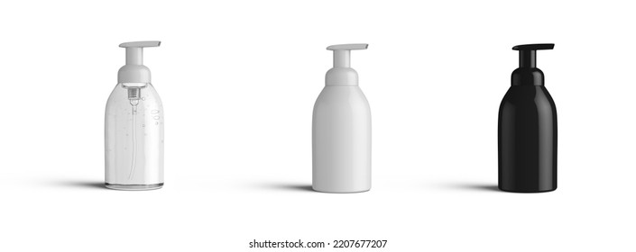 Foaming Soap Dispenser Cosmetic Bottle 3D-Rendering