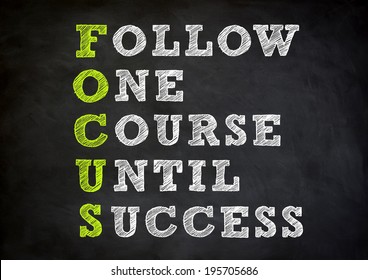 FOCUS acronym written concept