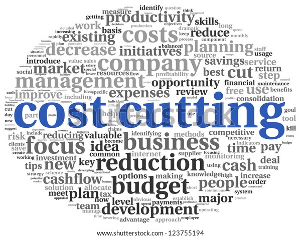 Focus on costs
cutting concept in word tag
cloud