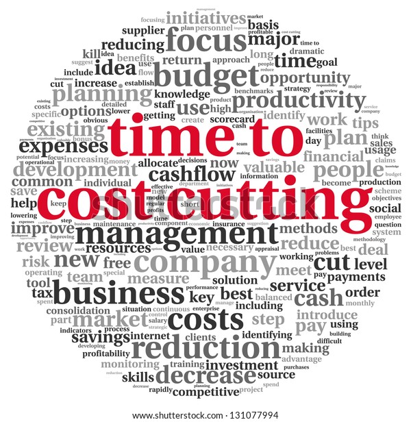 Focus on costs\
cutting concept in word tag\
cloud