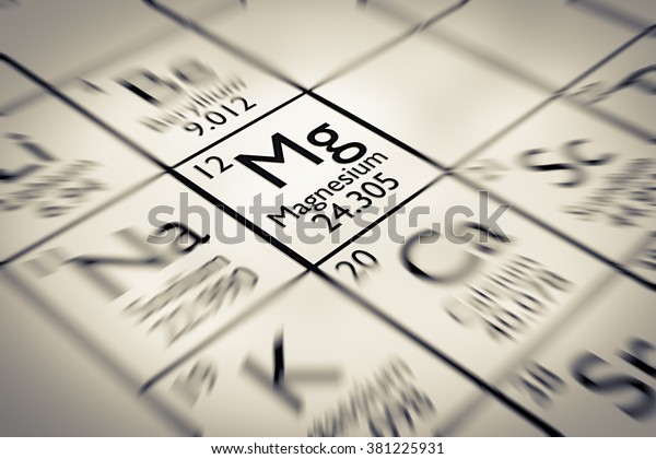 メンデリーブ周期表のマグネシウム化学元素にフォーカス のイラスト素材