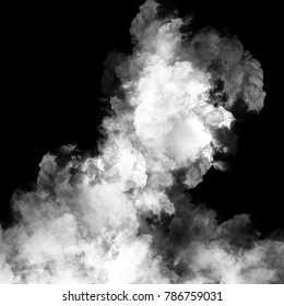 Fog And Smoke Effect On Black Background.