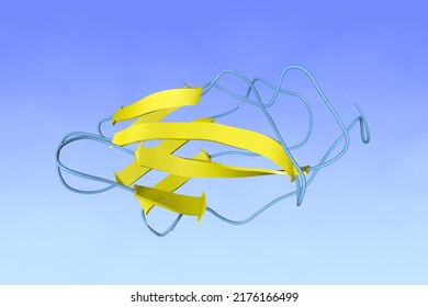 Fold Of The Core Binding Factor Alpha. Ribbons Diagram In Secondary Structure Coloring Based On Protein Data Bank Entry 1co1. Scientific Background. 3d Illustration