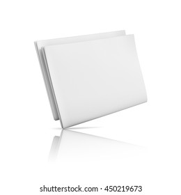 Folded Blank Newspaper On White Background. Template For Publishing House. 3d Illustration