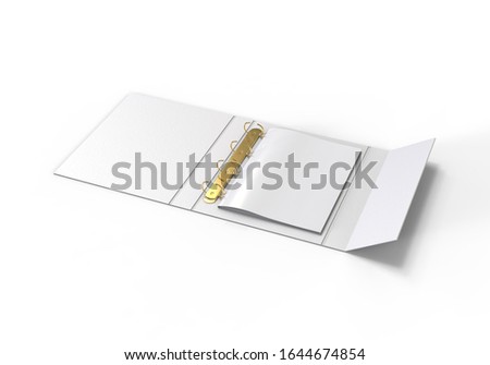 Folder With Brochure Mockup template isolated on white background, 3d illustration.