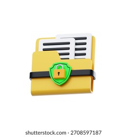 Folder Security 3D Icon.  Internet Security Concept
