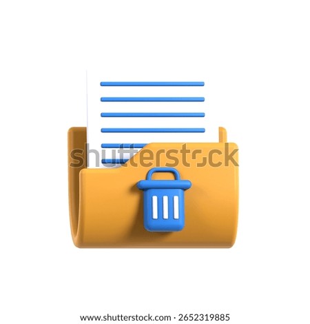 folder trash folder and file system 3d icon illustration