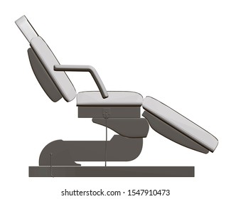 Folding Chair - Sofa. Side View. 3D Illustration.