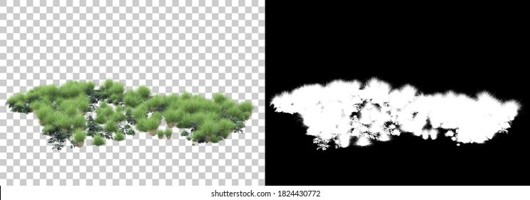Foliage landscape for photo manipulation isolated on background with mask. 3d rendering - illustration