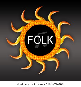 Folk Music Abstract Icon Isolated, 3d Illustration 