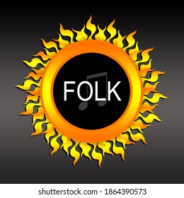 Folk Music Abstract Icon Isolated, 3d Illustration 