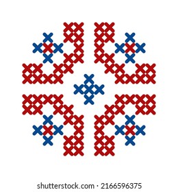 Folk Pattern Cross Stitch Snowflake Or Flower