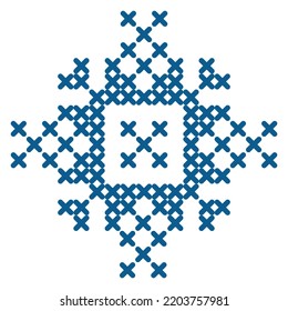 Folk Pattern Cross Stitch Snowflake Or Flower3